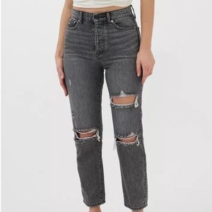 BDG Black High Waisted Slim Straight Jeans